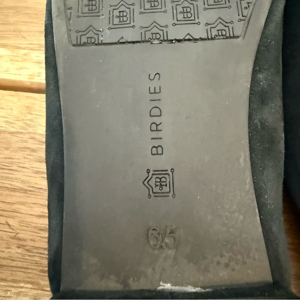 Birdies- The Swan Black Suede Pointy Mules - Size 6.5 - Picture 6 of 6